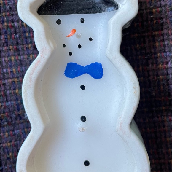 Set of Three Christmas Candles in a Wooden Snowman Box NWOT - Picture 4 of 9